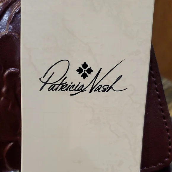 Patricia Nash Deep Red Embossed Leather Satchel - Picture 3 of 16